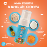 Puddles Kids Organic Foaming Body Wash | Curious Cubs Foam Body Wash – Chemical-Free, Paraben-Free, Sulfate-Free, Vegan – 100ml