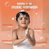 Puddles Kids Organic Foaming Body Wash | Curious Cubs Foam Body Wash – Chemical-Free, Paraben-Free, Sulfate-Free, Vegan – 100ml