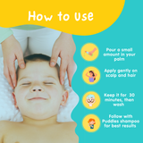 Puddles Kids non-Sticky & Paraben Free Hair Oil| Happy Hippos Hair Nourish Oil - 100 ML