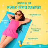 Puddles Kids Organic Sunscreen | Happy Hippo with Natural Minerals and Vitamin E- 50 ML