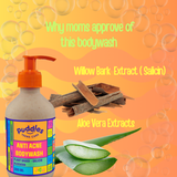 Puddles Anti-Acne Bodywash for Acne-Prone Skin | Gentle Exfoliation | Sulphate & Fragrance Free