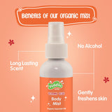 Puddles Kids Organic Mist| Bloomy Bliss with Organic Essential Oils- 100 ML