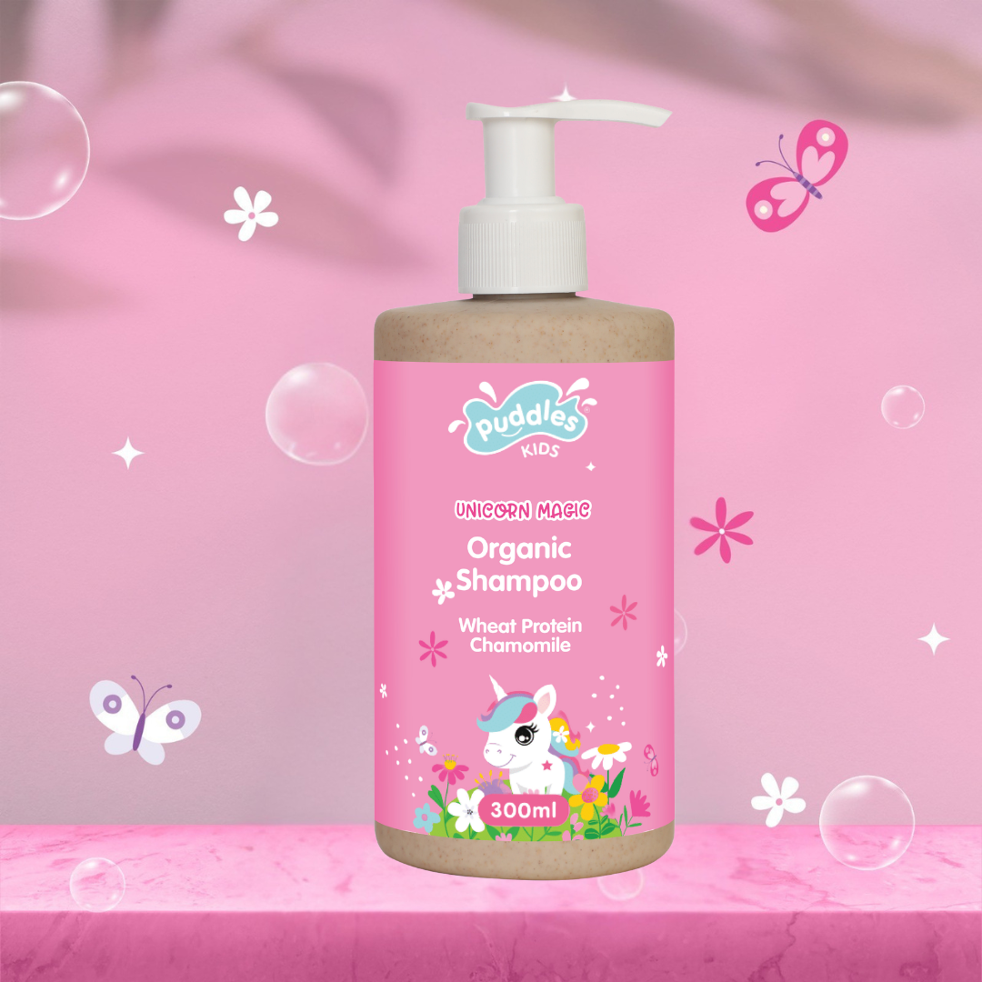 Puddles Kids Organic Daily Use Shampoo | Unicorn Magic- 300 ML