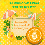 Puddles De-tan Clay Face Mask- 75 GM With Manjishtha, Turmeric, Lemon , Kaolin Clay