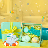 Puddles Kids Happy Hippos Bath Box | With Handmade Soaps, Lipbalm and bath bomb