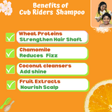 Cub Riders Shampoo with Coconut Derived Cleanser & Natural Fruits Extract for Strengthing Hair (For Kids) - 300 ml