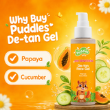 Puddles Kids After Sun Cooling Gel- Chemical-Free Sun Tan Removal- 100 ML