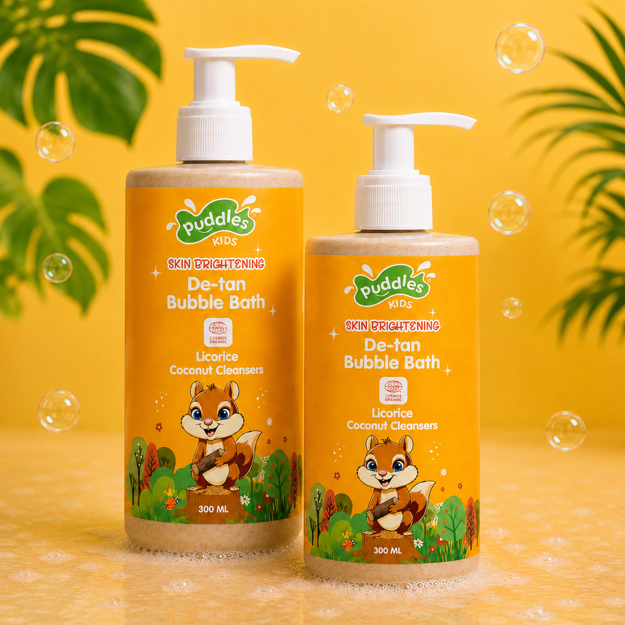 Puddles Kids De-tan Bubble Bath and Bodywash- 300 ML