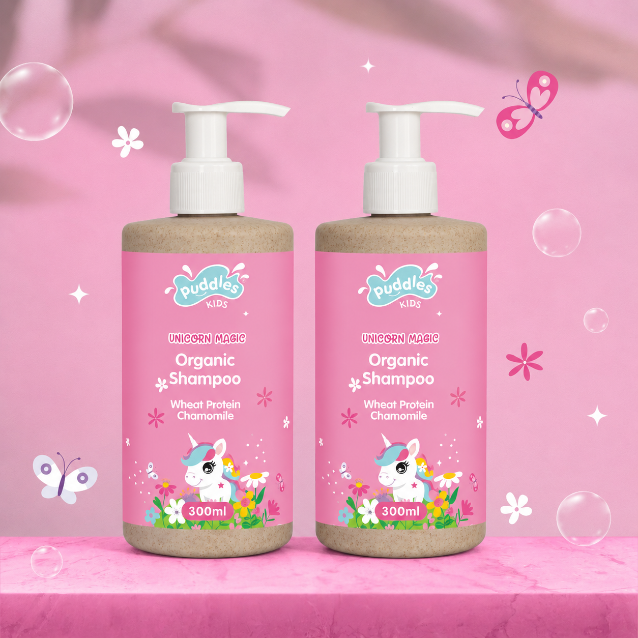 Puddles Kids Organic Daily Use Shampoo | Unicorn Magic- 300 ML