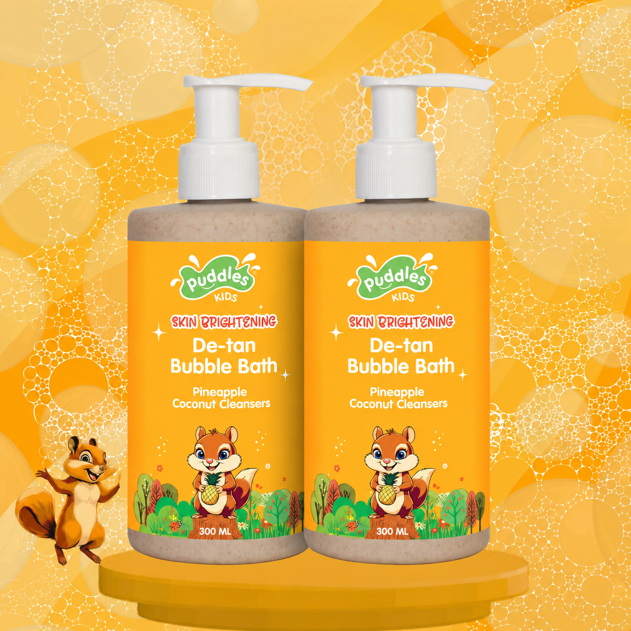 Puddles Kids De-tan Bubble Bath and Bodywash- 300 ML