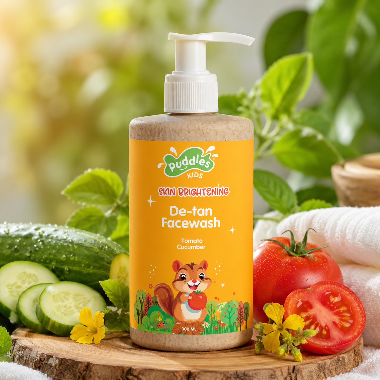 Puddles Kids Brightening De-Tan Face Wash- Gentle Sun Tan Removal- 100 ML